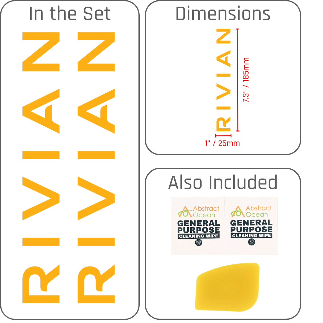 Wordmark Vinyl set of 2, yellow, 1" high