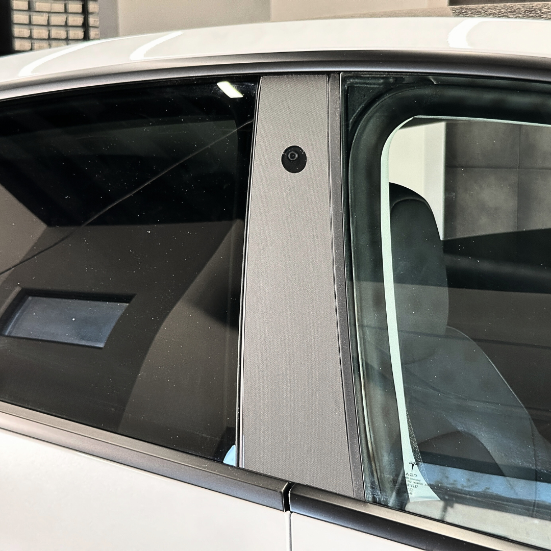 Matrix Black Vinyl Protection for the Tesla Model Y B-Pillars