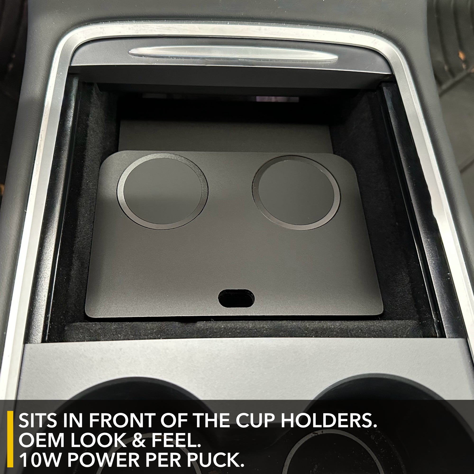 Dual Wireless Qi Charger for Model 3/Y (2nd Gen Center Console)