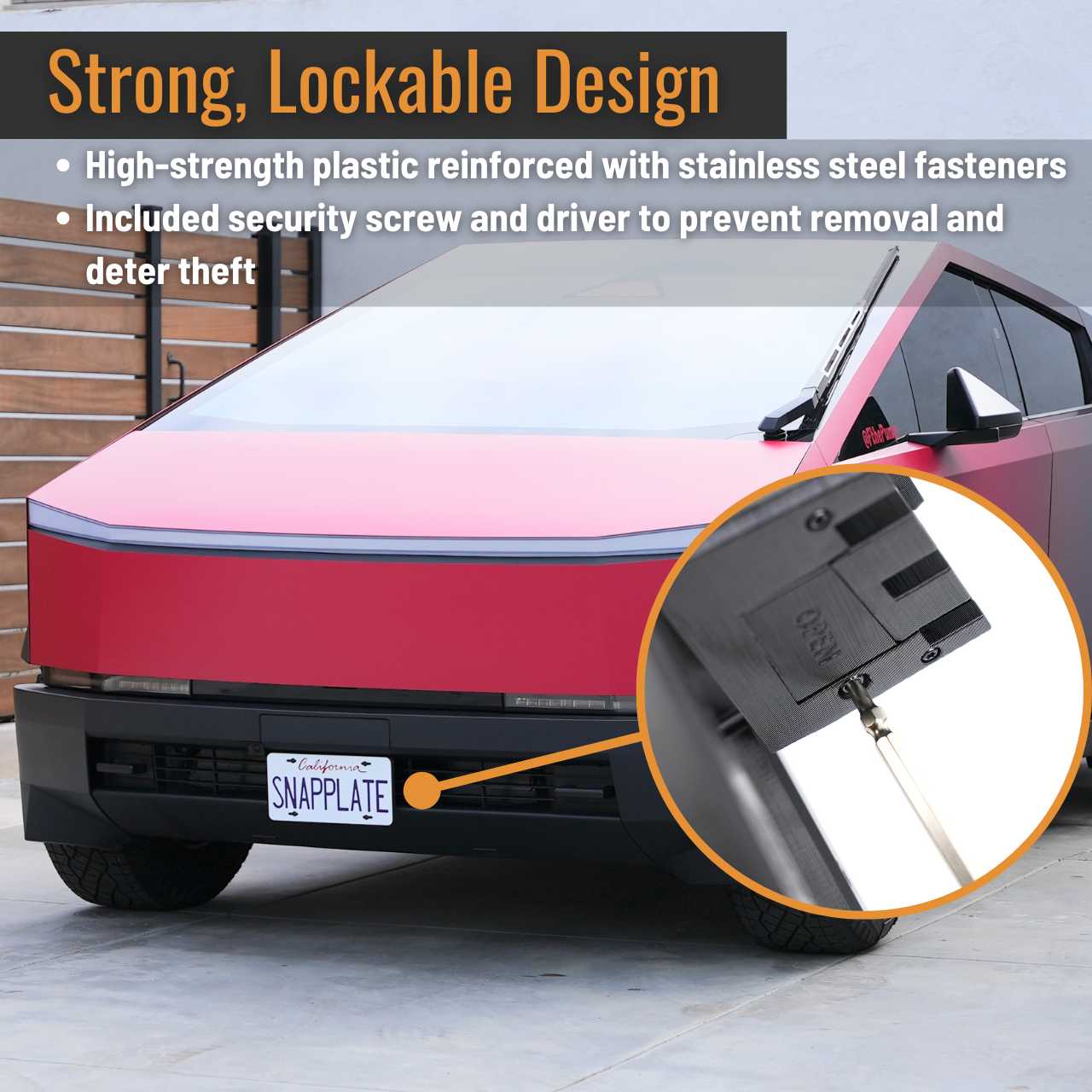 SnapPlate Front License Plate Holder for Cybertruck