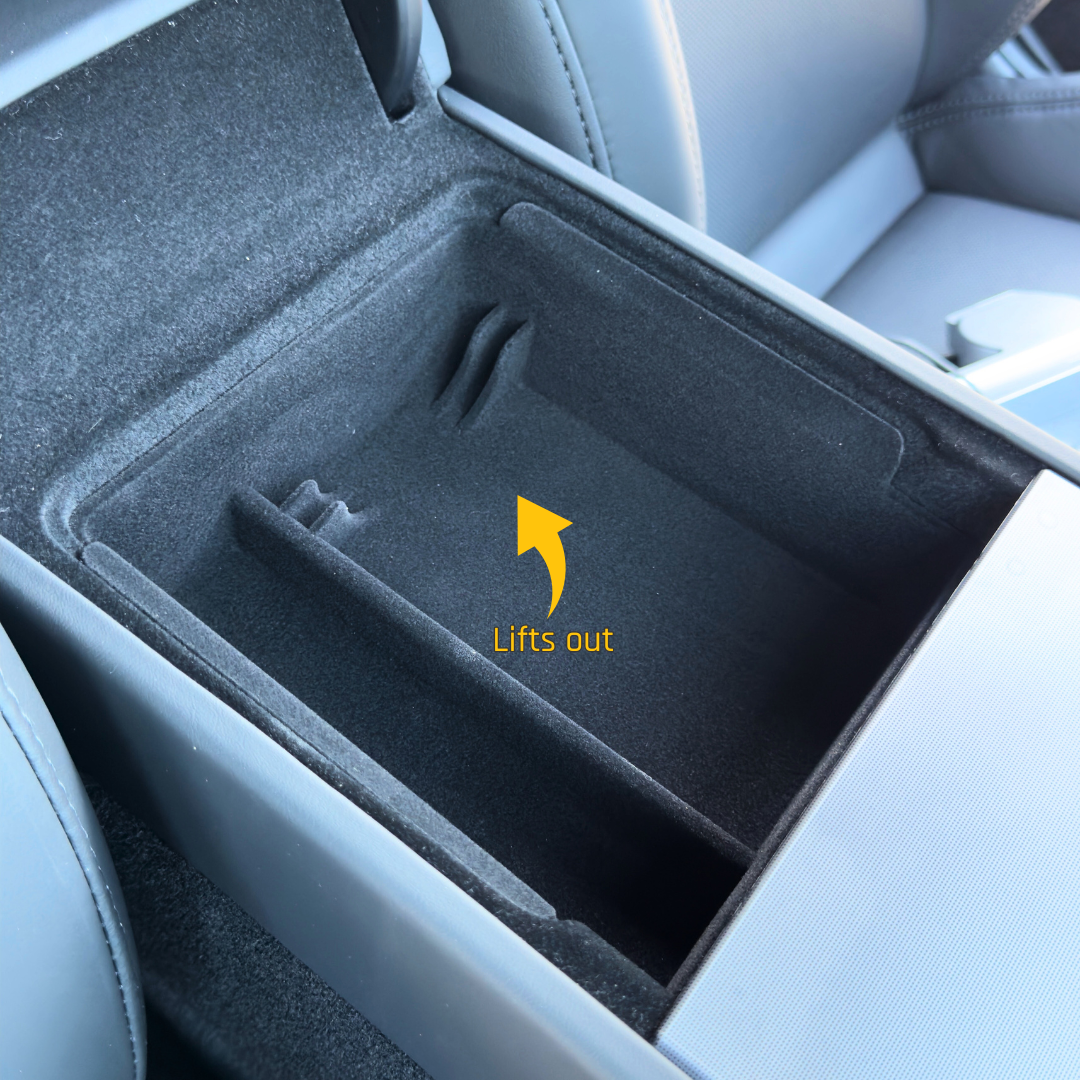 Flocked Armrest Tray for the Refreshed Tesla Model 3