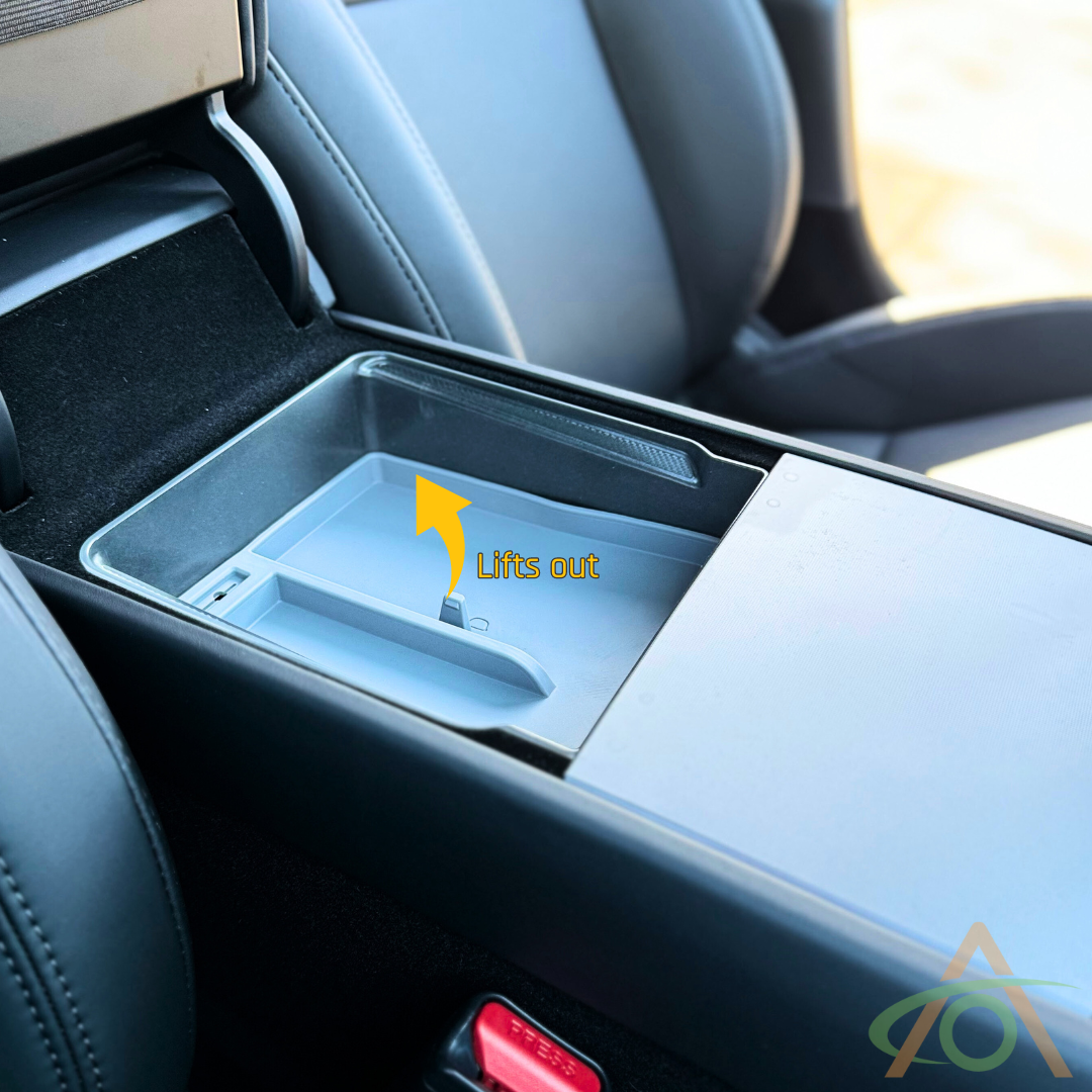 Premium dual-layer Center Console Tray (rear/armrest) for Refreshed Model 3