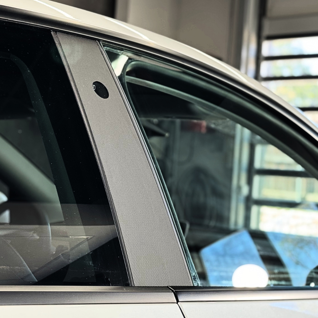 Matrix Black Vinyl Protection for the Tesla Model Y B-Pillars