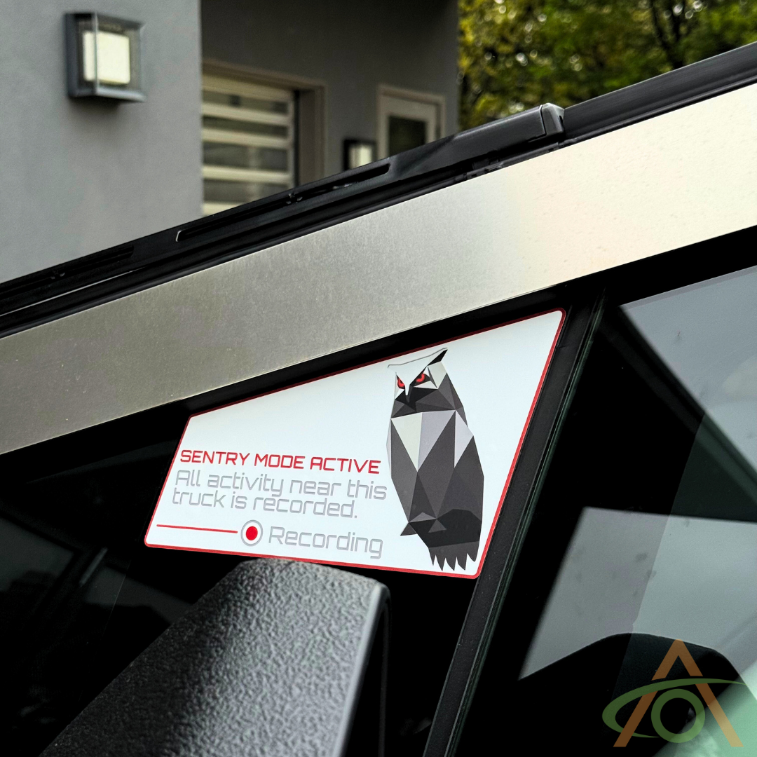White Cybertruck Sentry Decal
