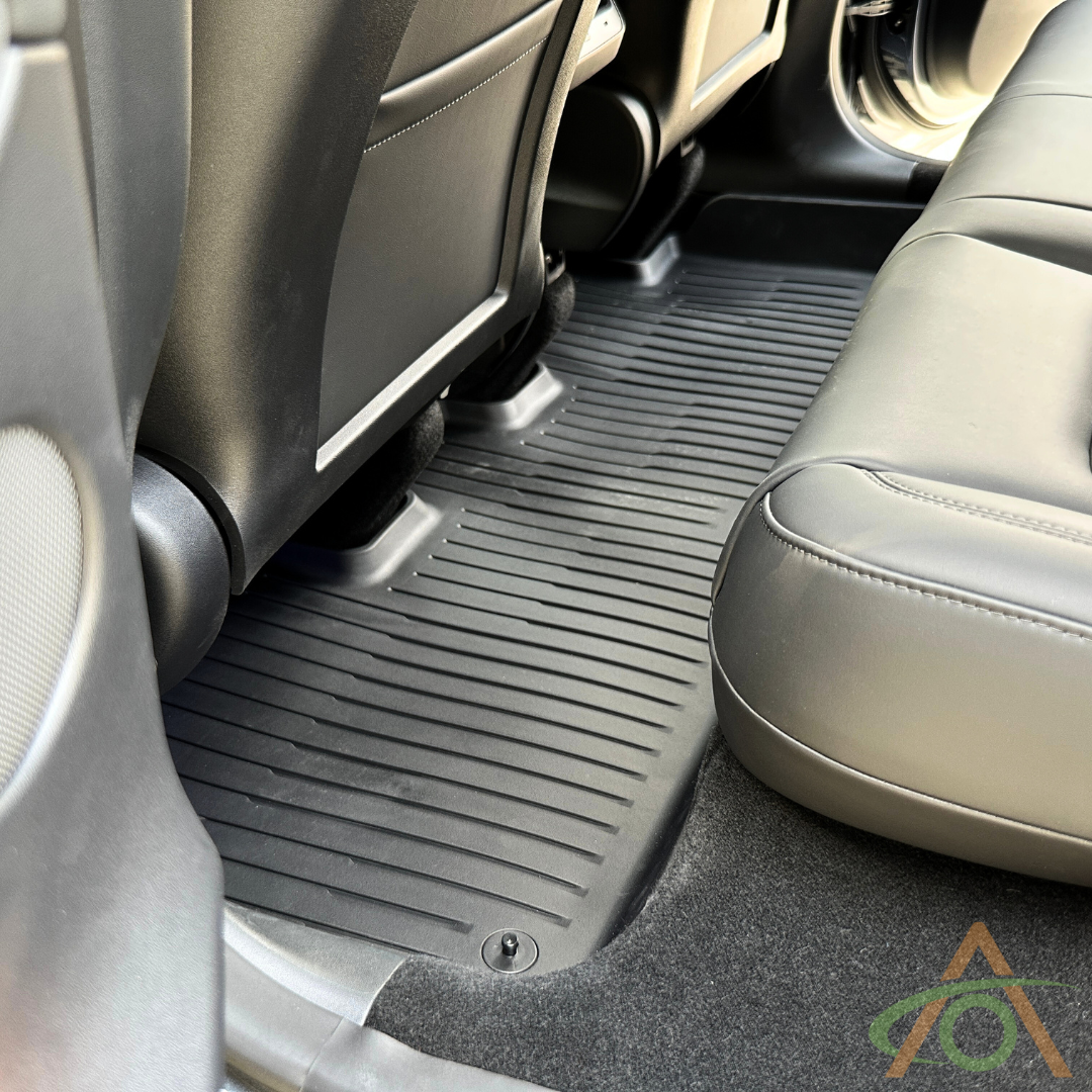 Ultraluxe Rear Seat Floor Mat for Tesla Model Y (shown with carpet pad removed)