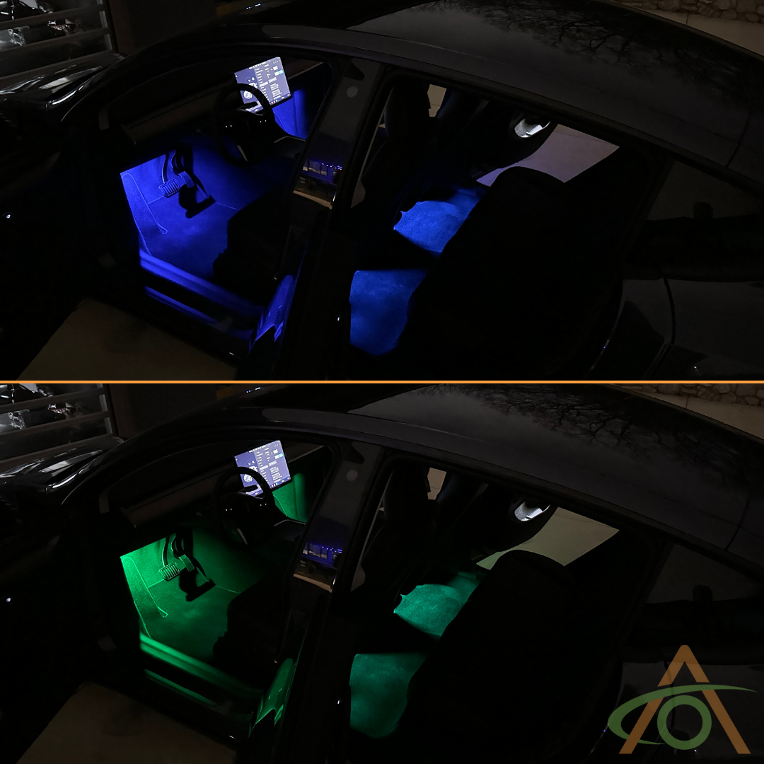 RGB Lights set to blue and green