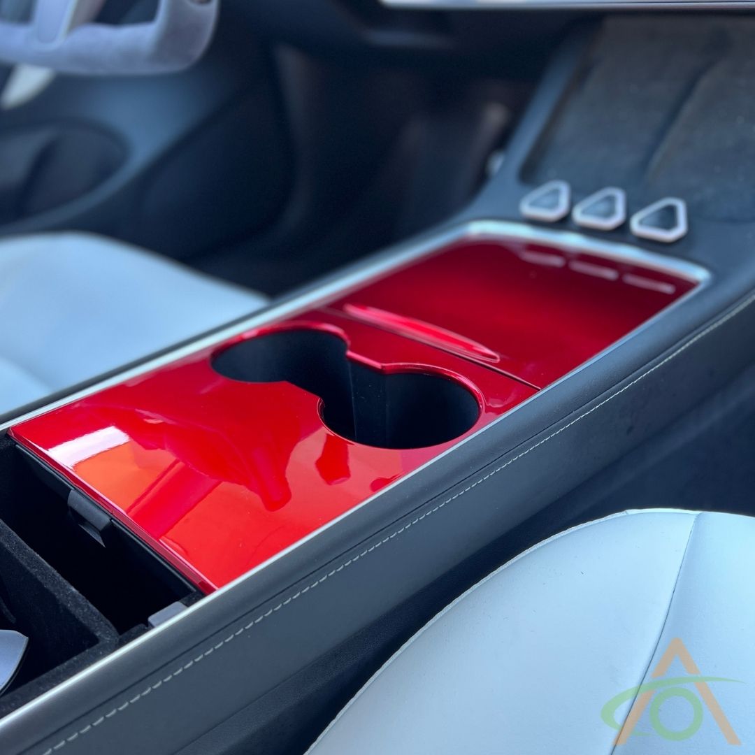 Center Console Shell for Tesla Model 3 & Y Multi-Coat Red