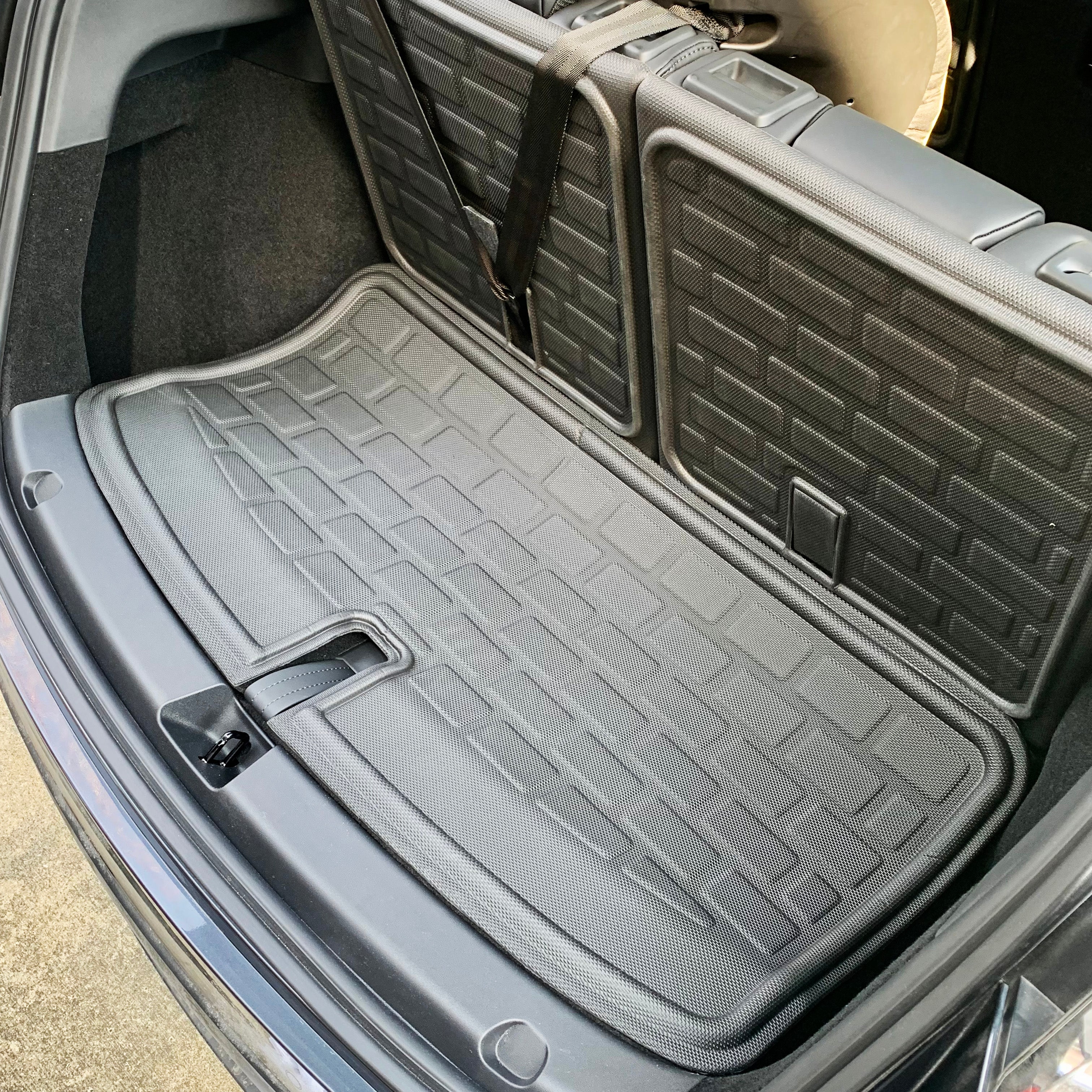 Tesla Model Y Premium Trunk (7 seat) Floormat and 3rd Row Seat Protectors