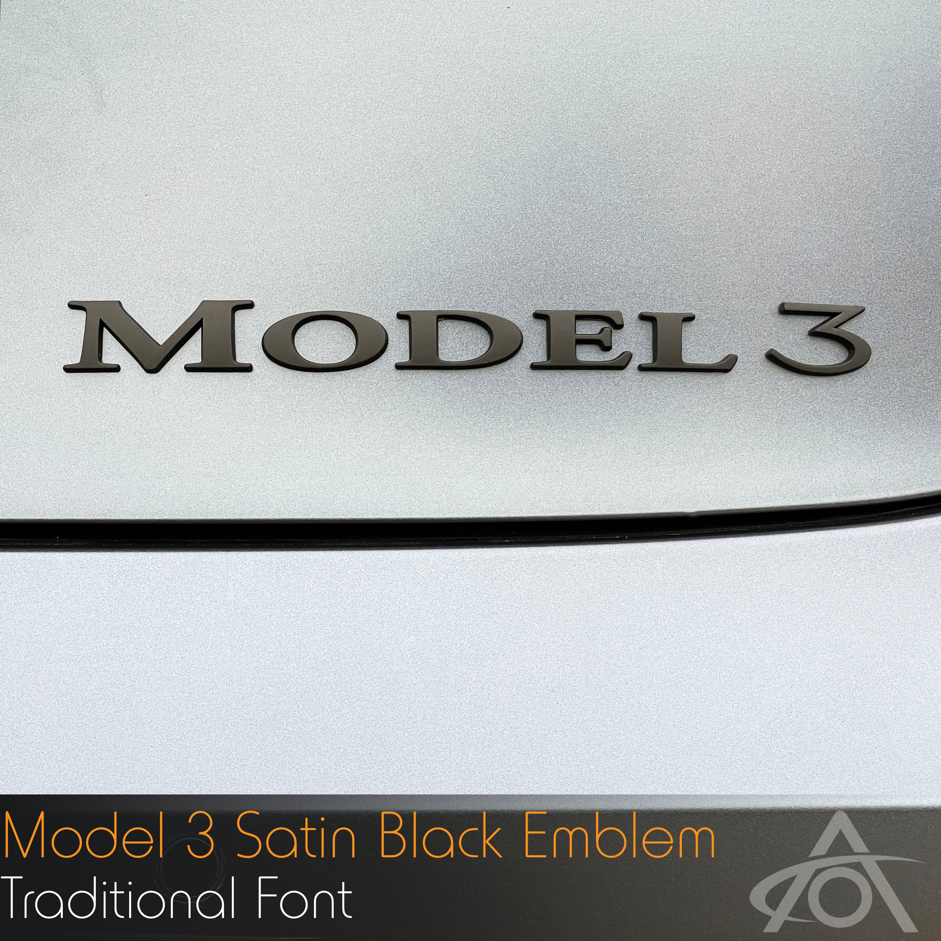 Satin Black Model 3 Emblem