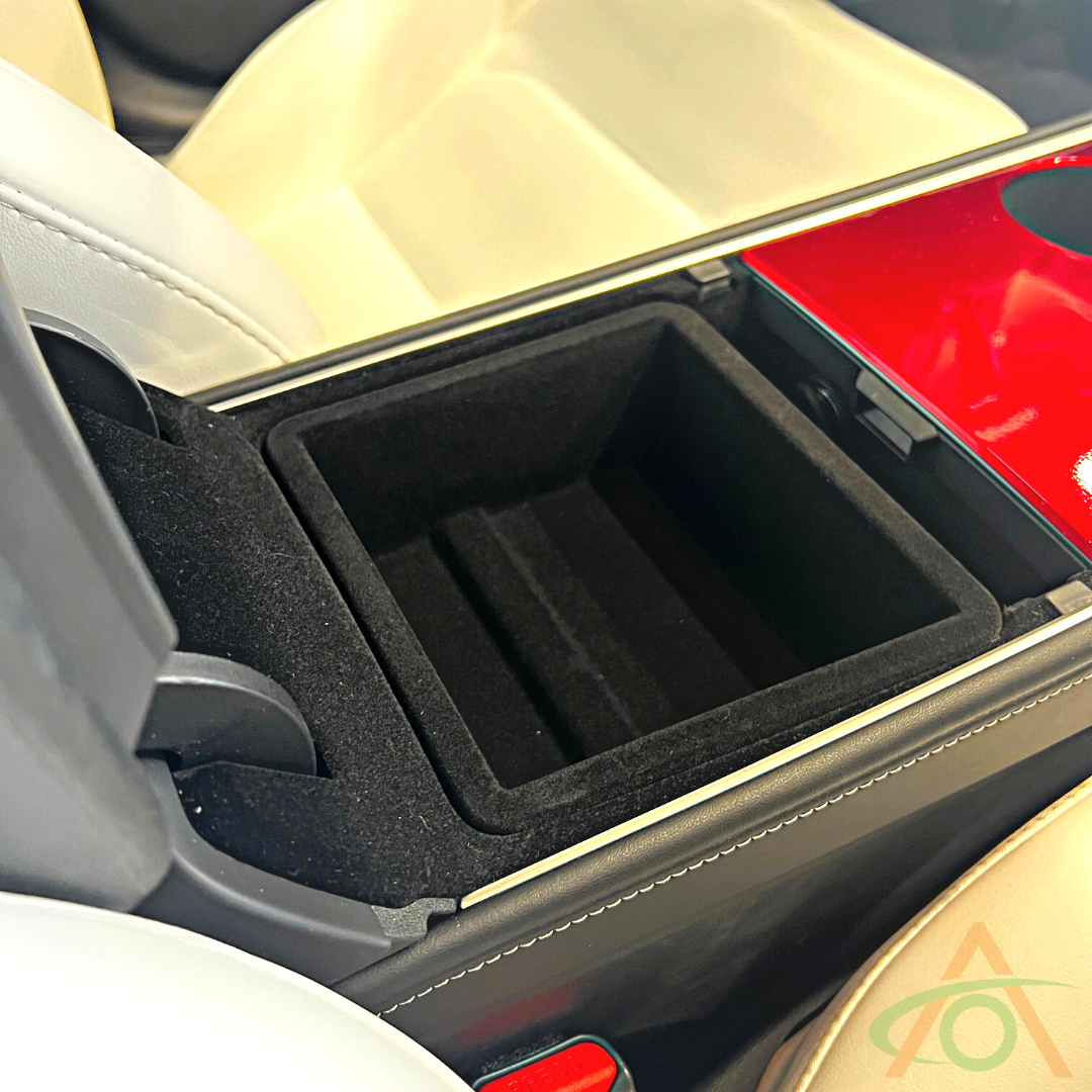 Flocked Center Console Armrest Tray for all Model 3 & Y