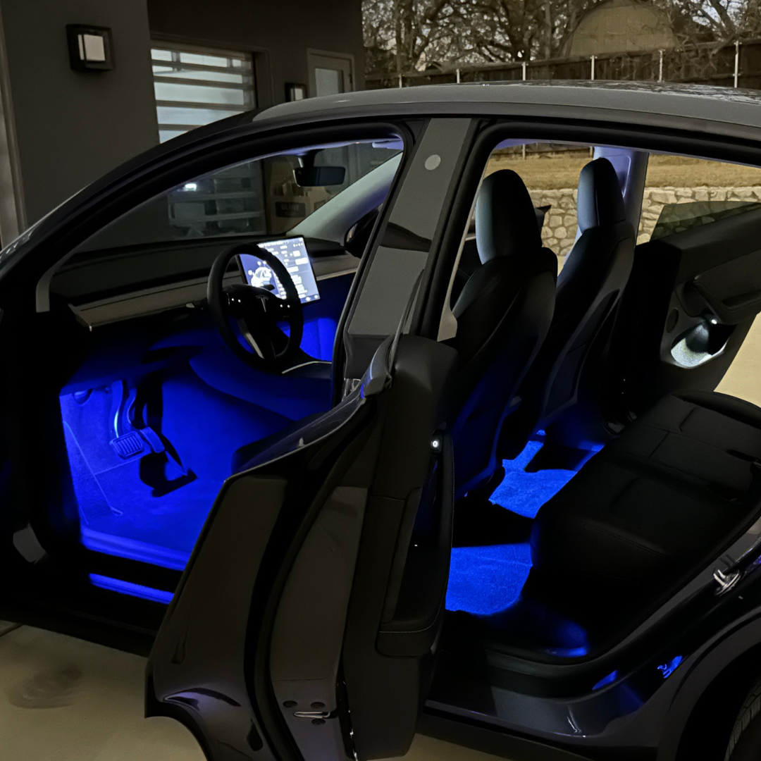 Multi-Color Front & Rear Footwell Lights for Model 3 & Y