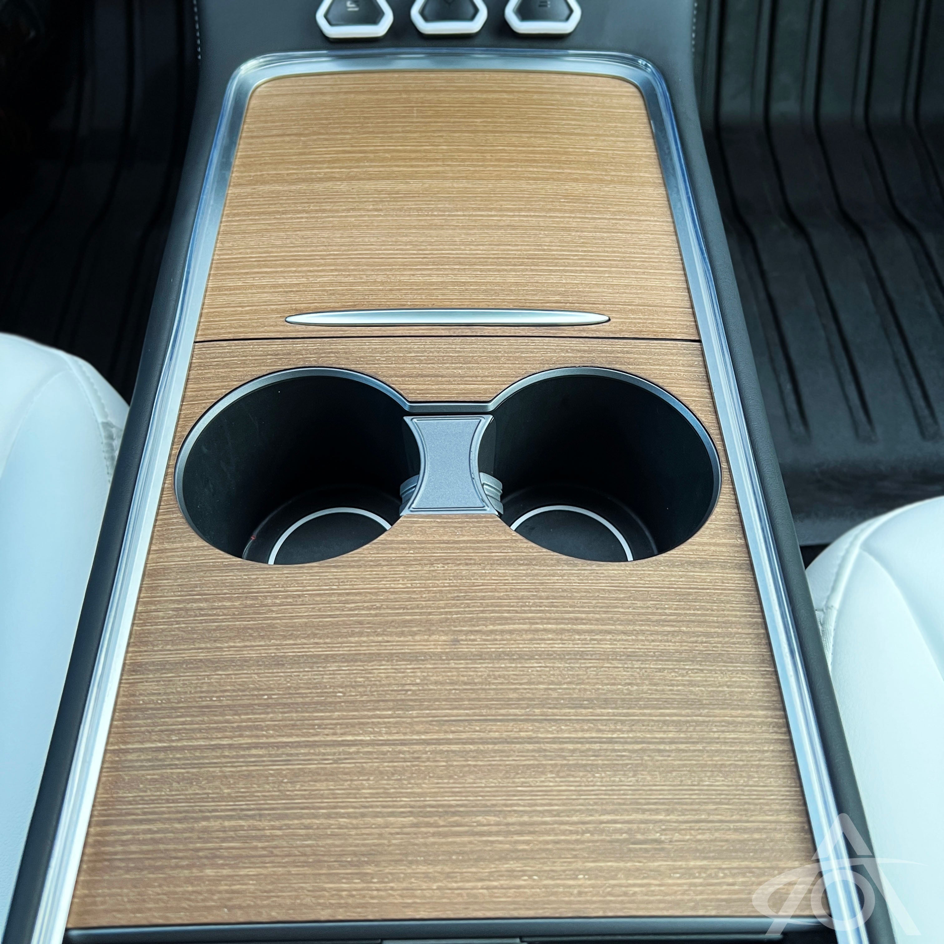 Real wood veneer center console Cover for Tesla Model 3 & Y