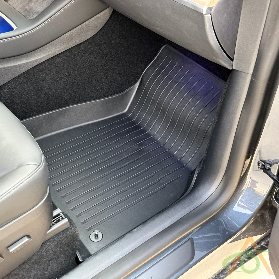 Ultraluxe Passenger Floor Mat for Tesla Model Y (shown with carpet pad removed)
