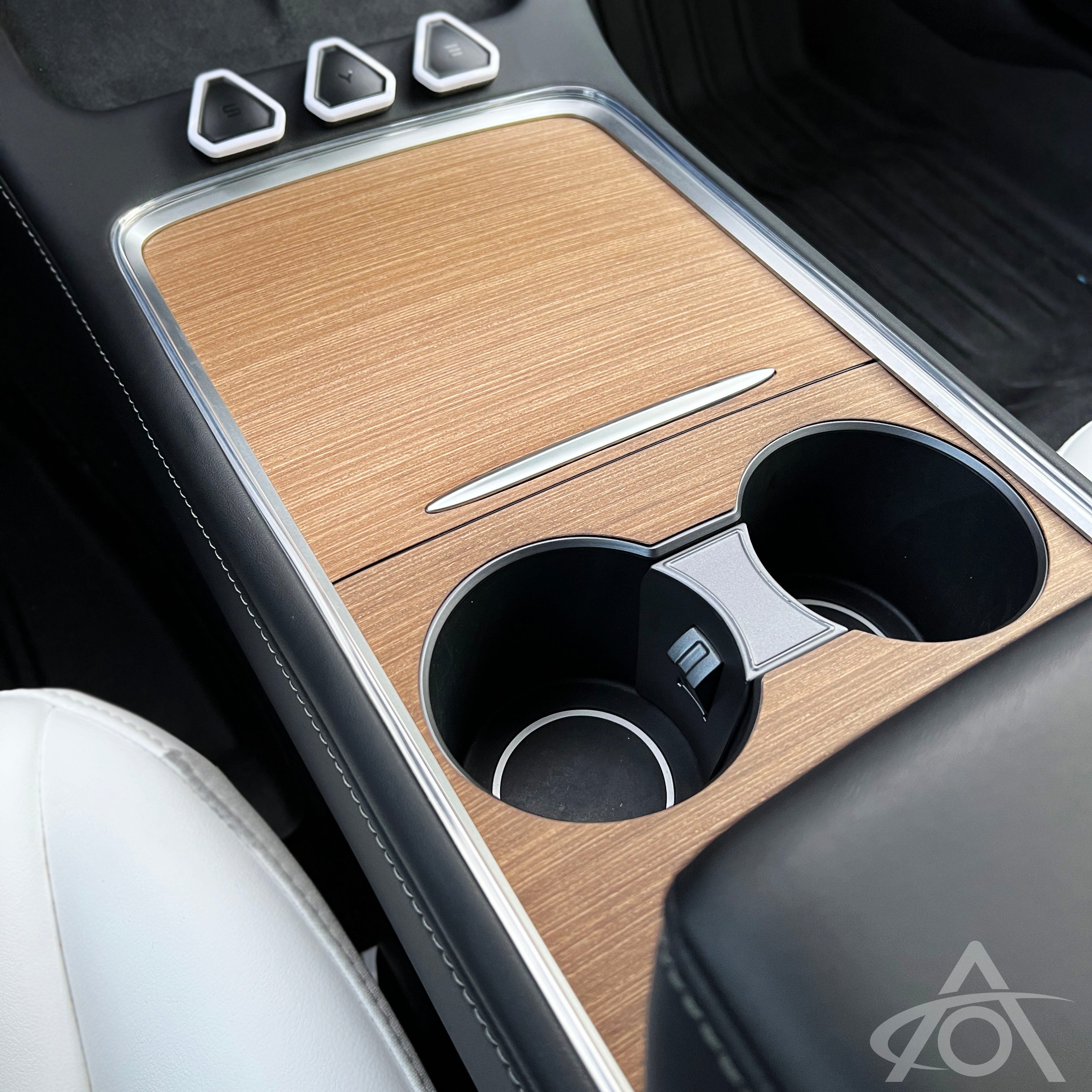 Real wood veneer center console Cover for Tesla Model 3 & Y