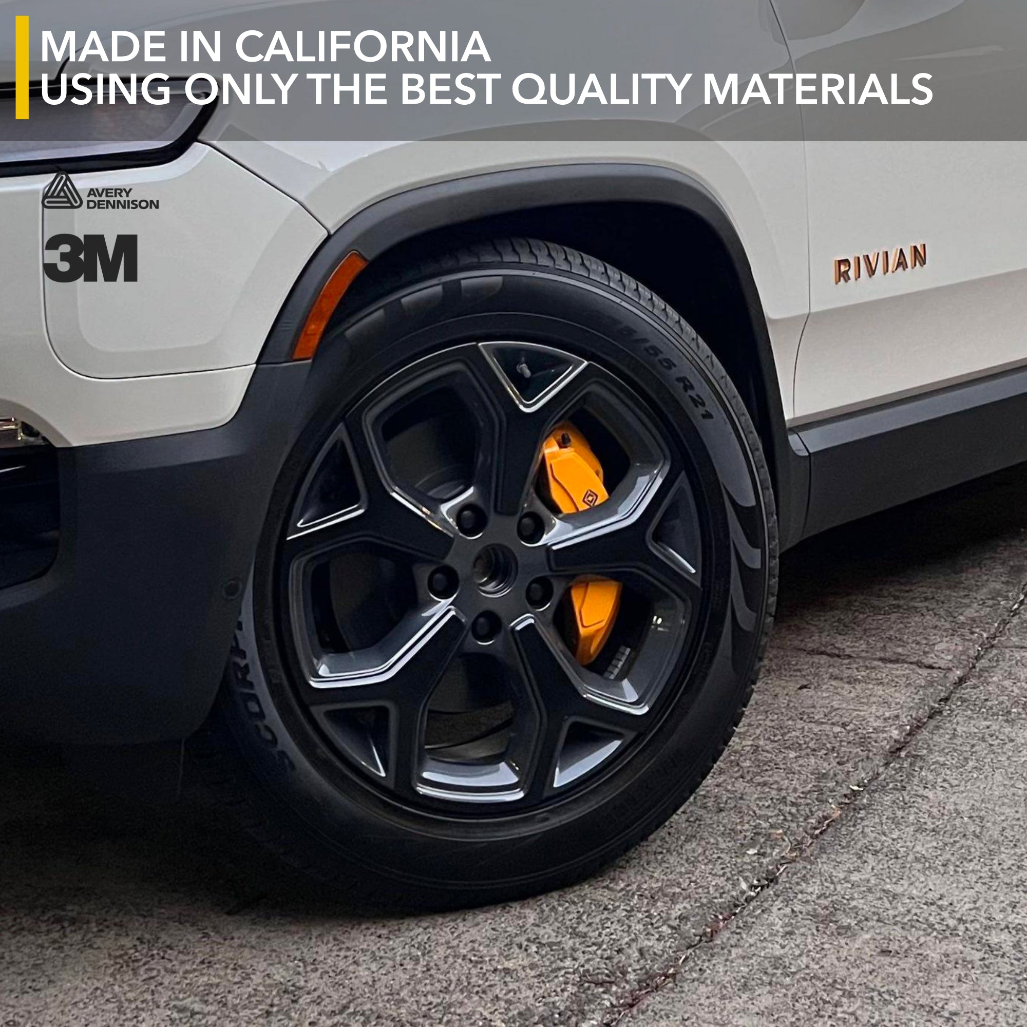 Wheels Vinyl Covers for Rivian R1T & Rivian R1S - Spokes Color Wrap Chrome Delete