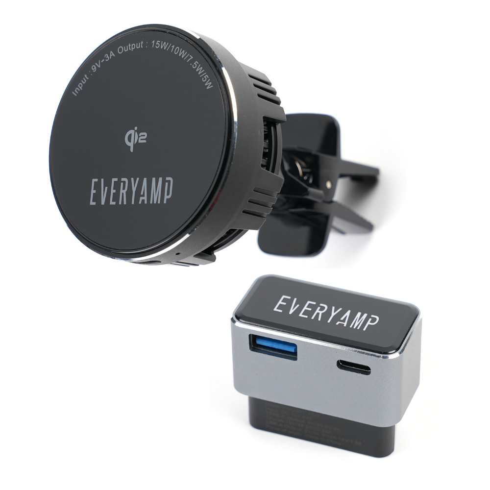 Qi2 charging mount for Rivian R1T & R1S with OBD connector for USB-C Power