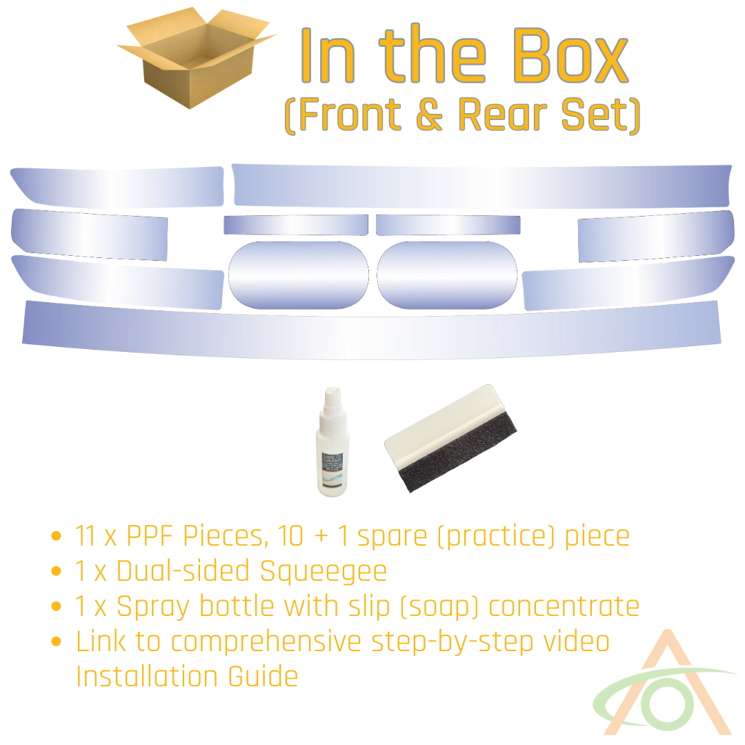 Contents of Front & Rear (R1T only) PPF Light Protection Kit