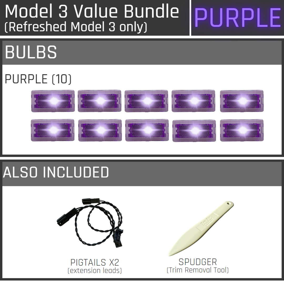 Ultrabright Value Bundle for the Refreshed Model 3 (Purple)