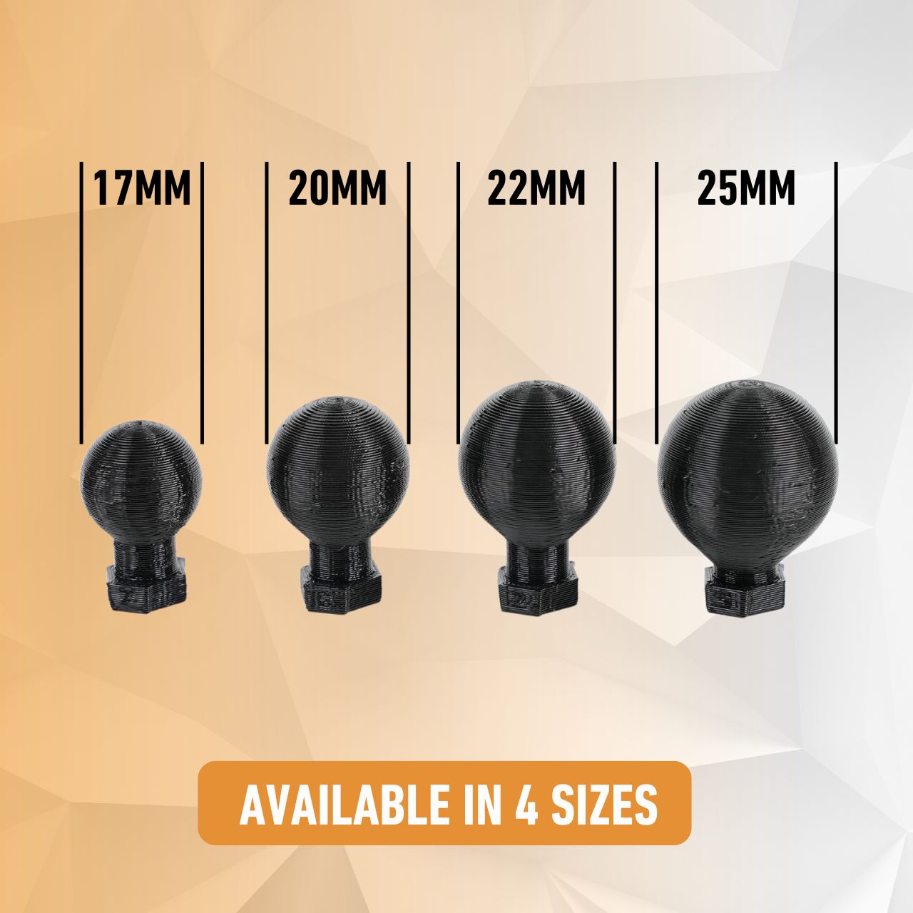 Size Comparision for the Ball Mounts