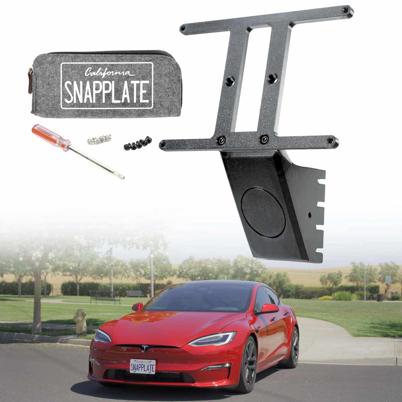 SnapPlate Front License Plate Holder for Tesla Model S