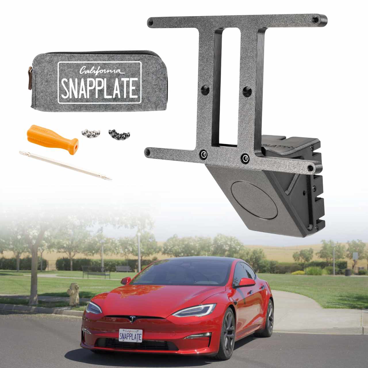 SnapPlate Front License Plate Holder for Tesla Model S