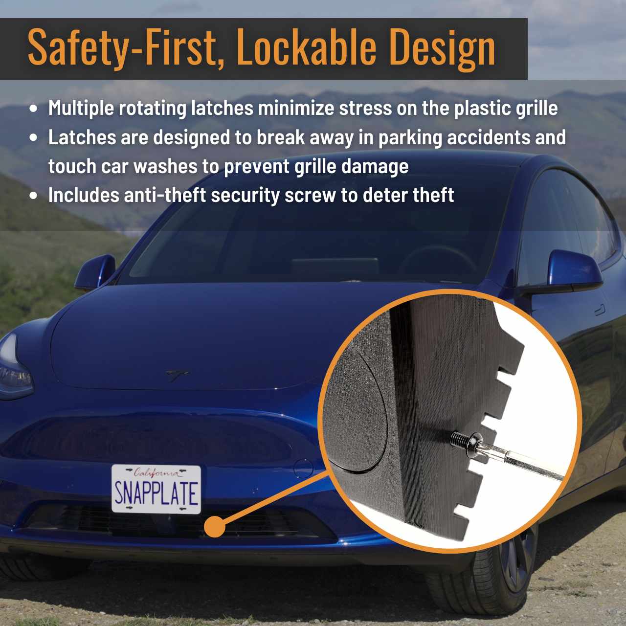 SnapPlate Front License Plate Holder for Tesla Model Y