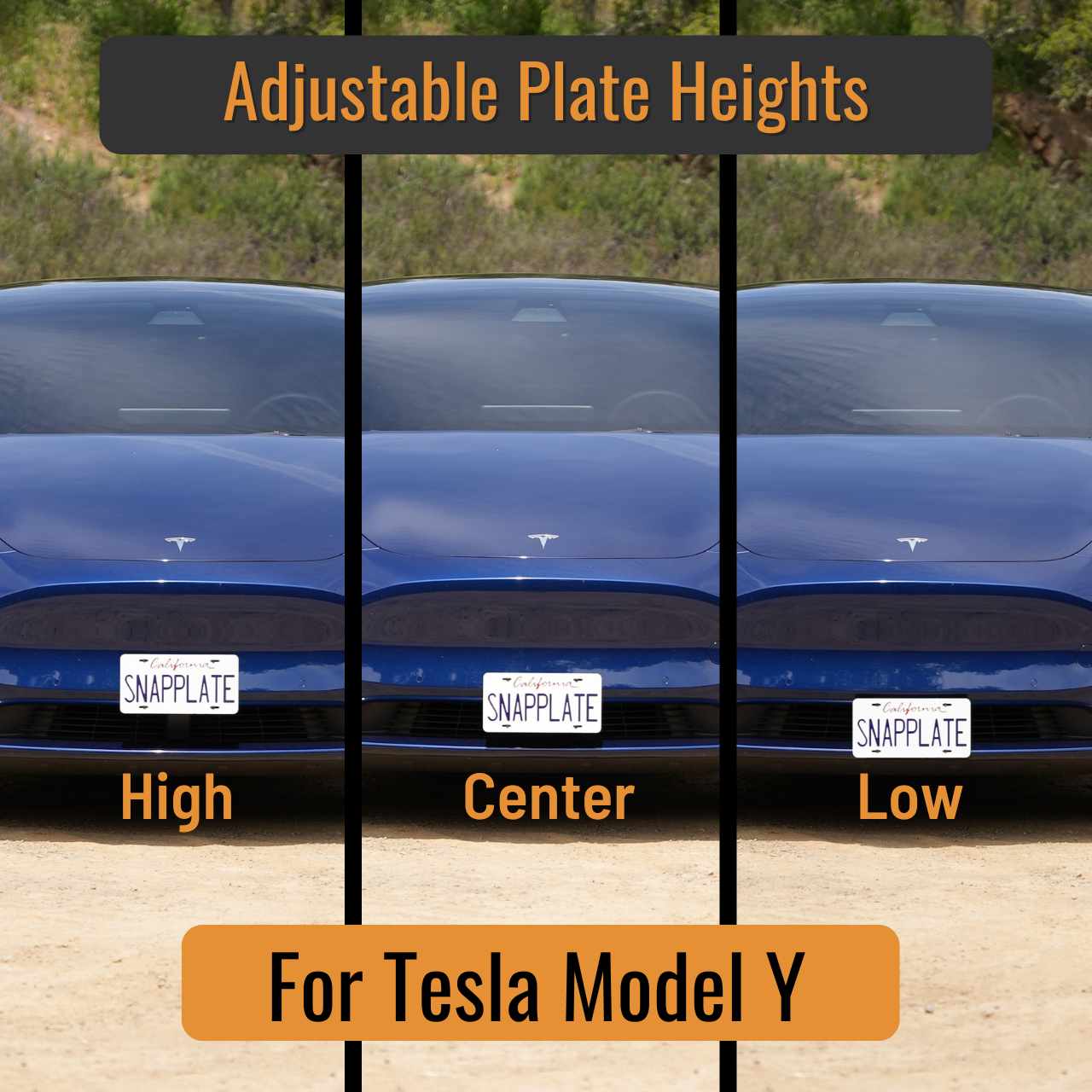 SnapPlate Front License Plate Holder for Tesla Model Y