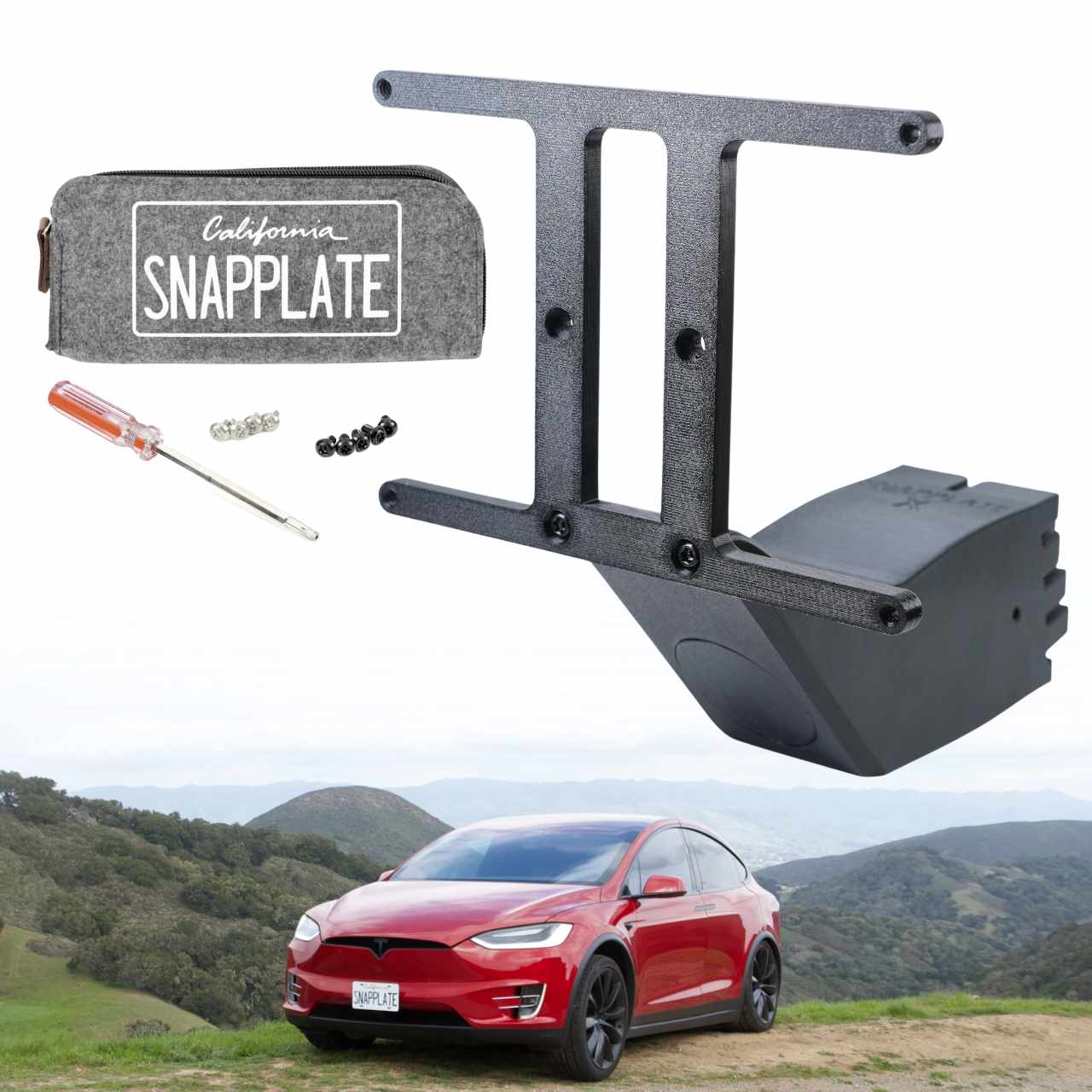 SnapPlate Front License Plate Holder for Tesla Model X