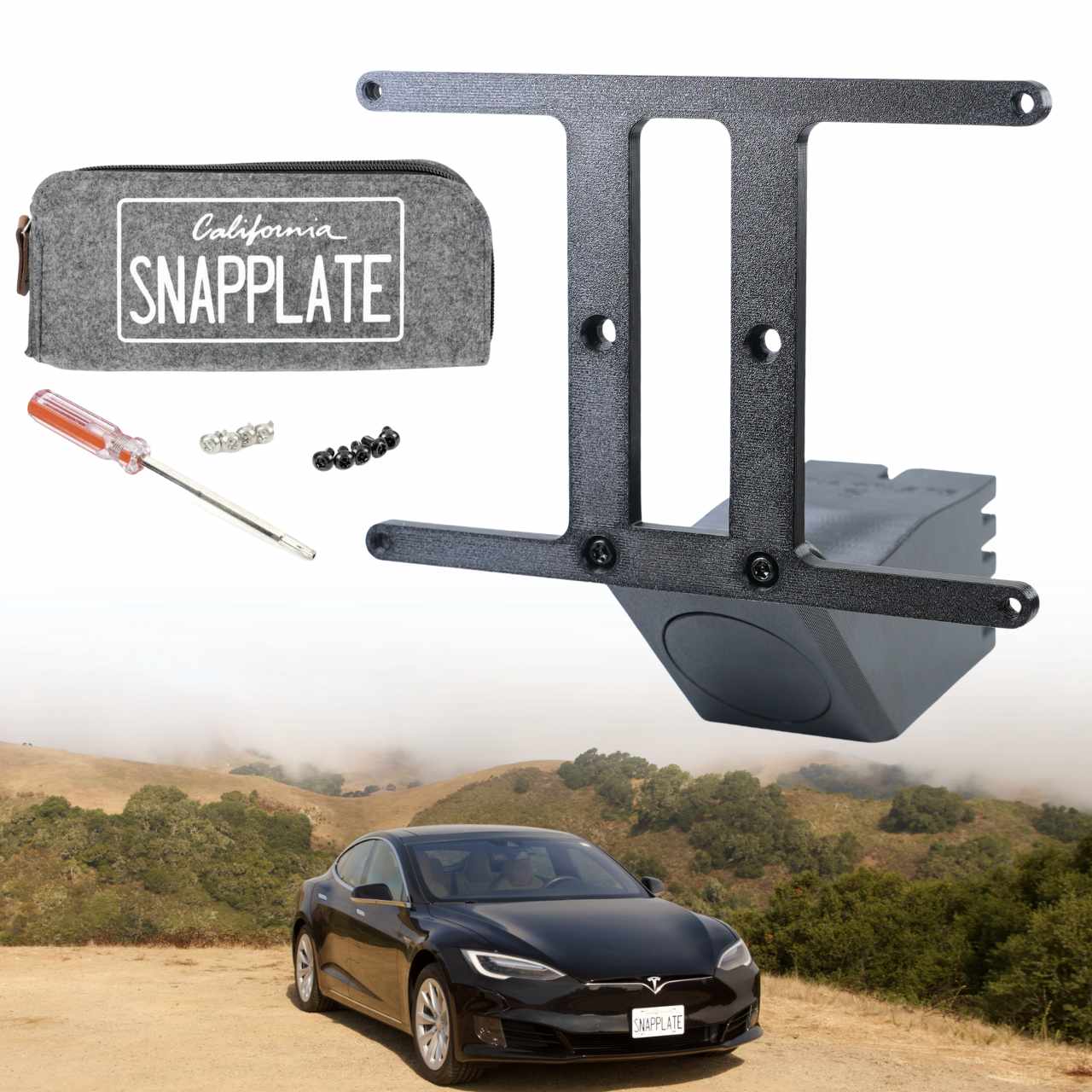 SnapPlate Front License Plate Holder for Tesla Model S