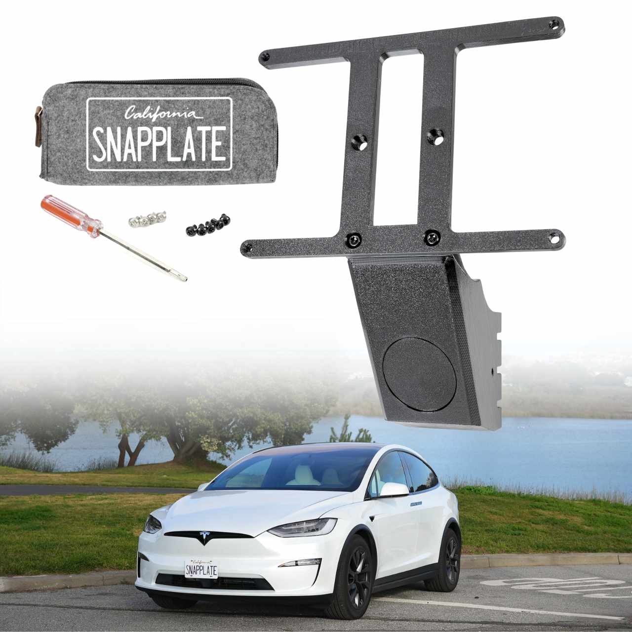 SnapPlate Front License Plate Holder for Tesla Model X