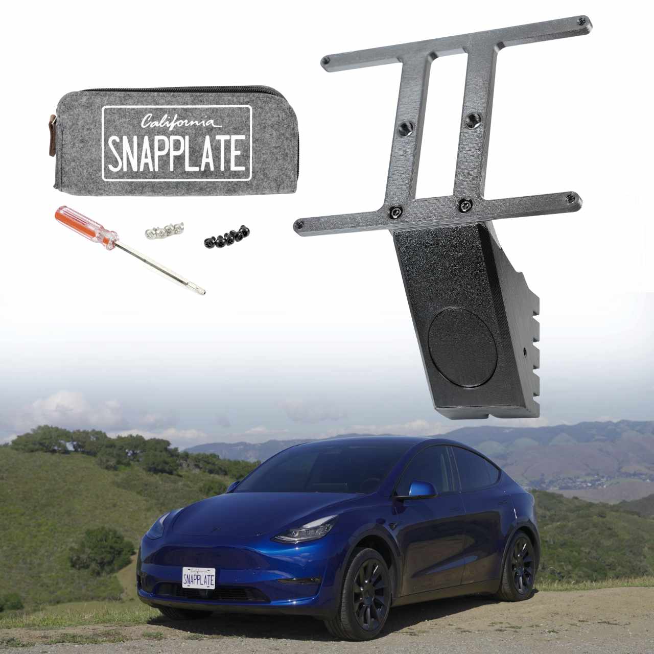 SnapPlate Front License Plate Holder for Tesla Model Y