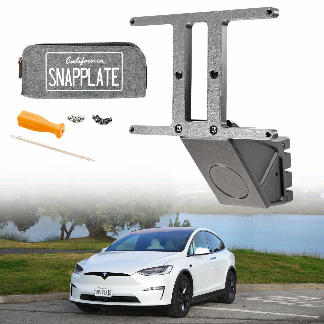 SnapPlate Front License Plate Holder for Tesla Model X