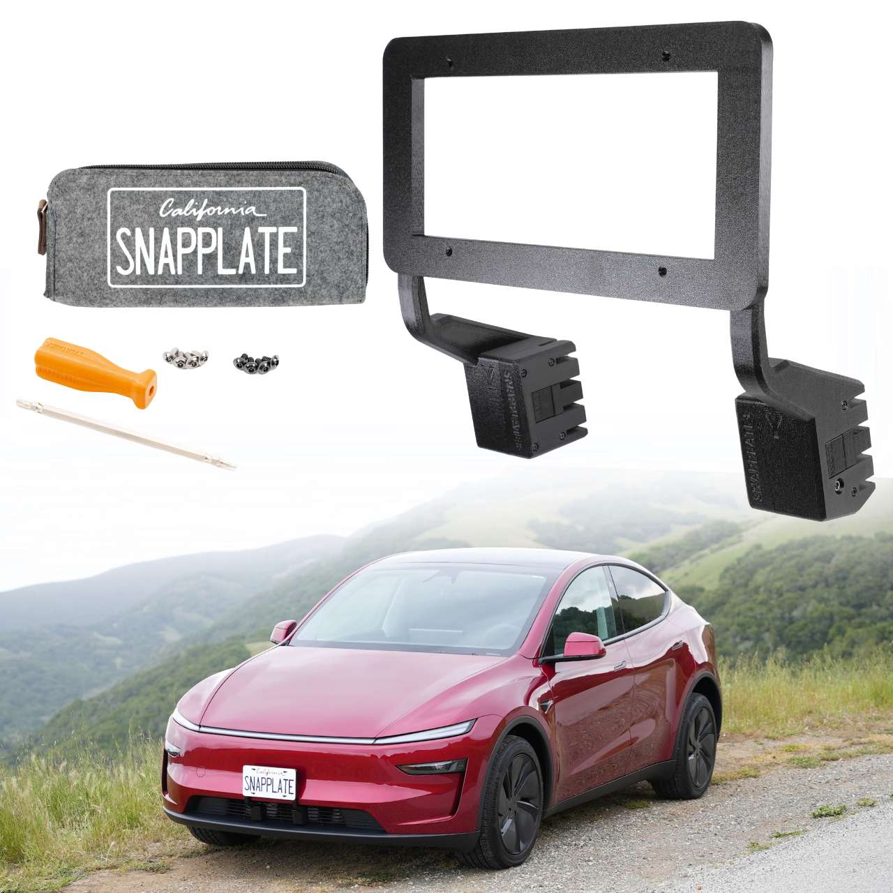 SnapPlate Front License Plate Holder for Tesla Model Y