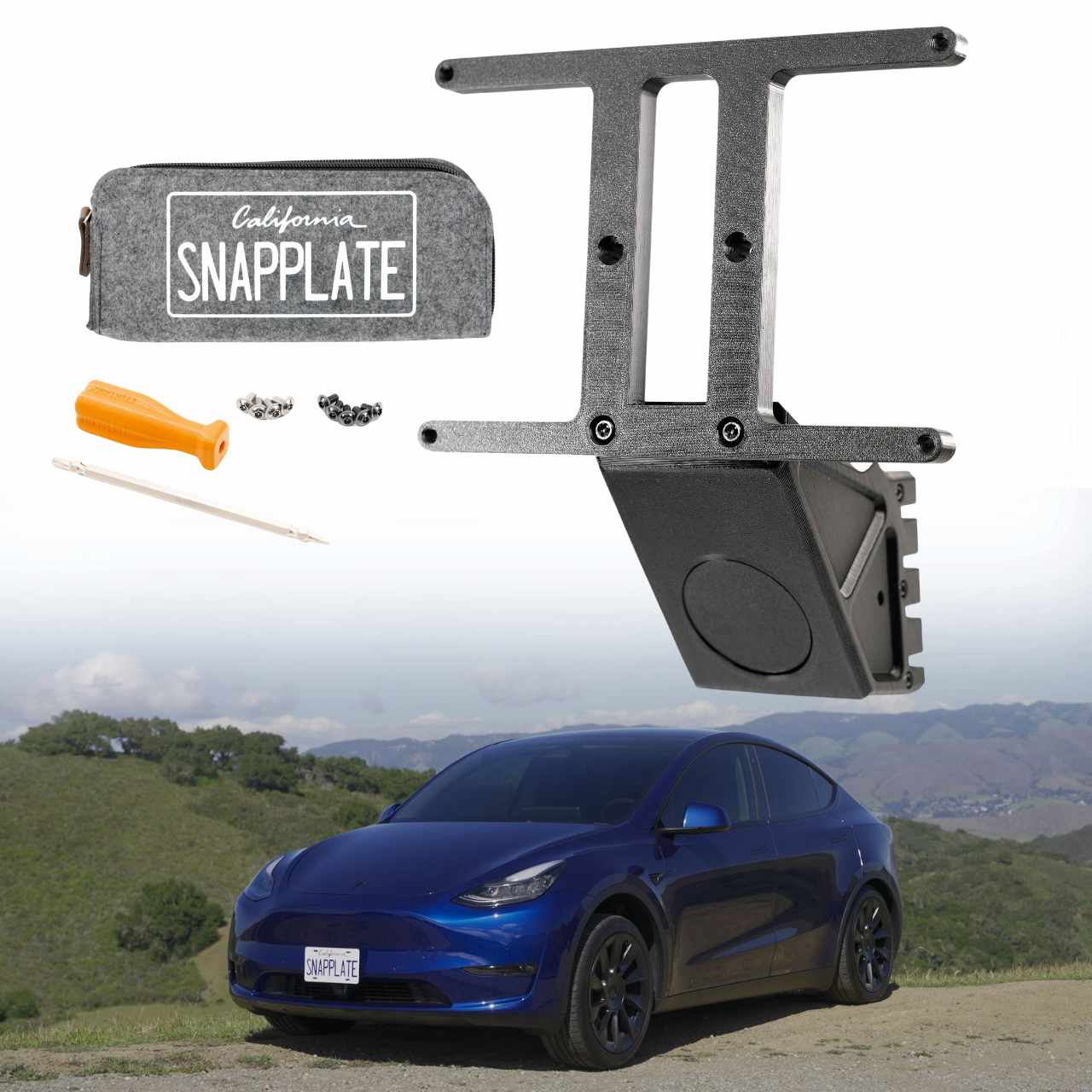 SnapPlate Front License Plate Holder for Tesla Model Y