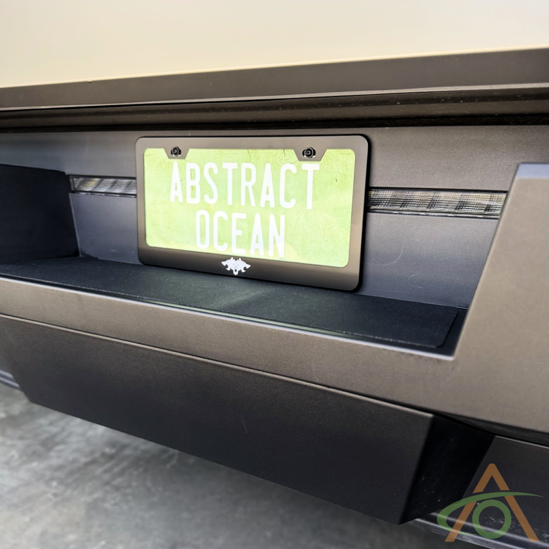 Laser-etched Cybertruck Beast license plate frame