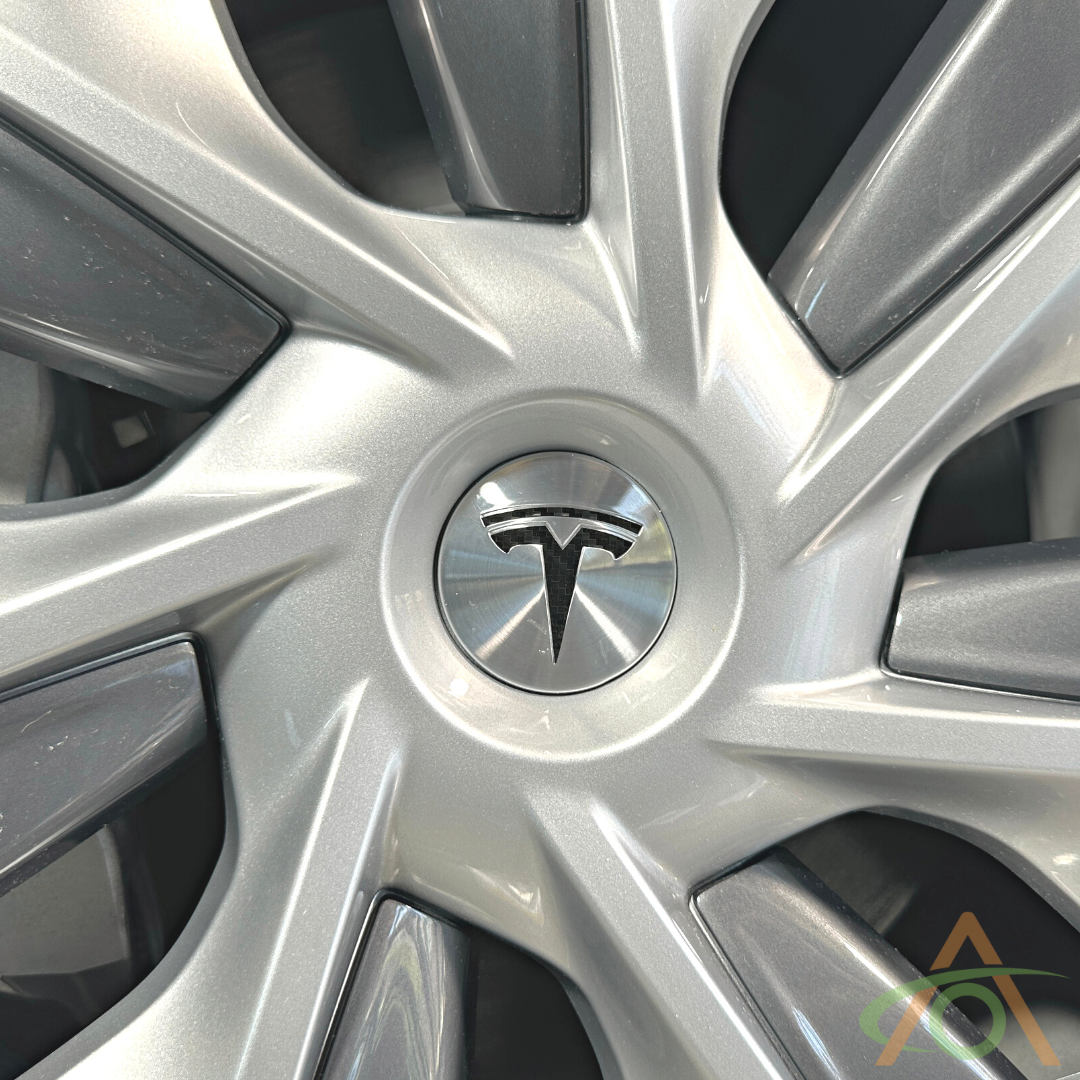 Tesla Vinyl Wheel Inserts - Black Carbon Fiber