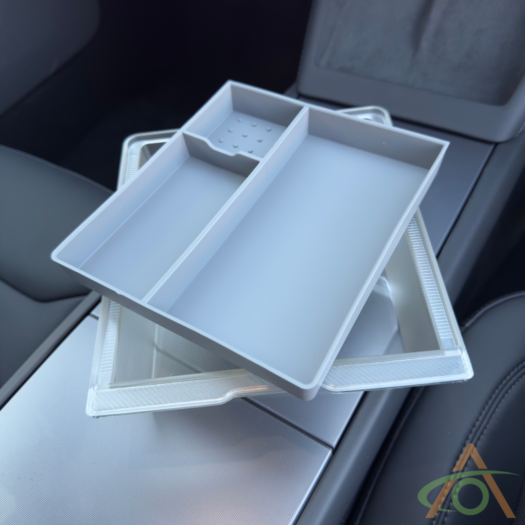 Console Rear Lower Tray Premium Center Console Trays for Refreshed Model 3 & Y