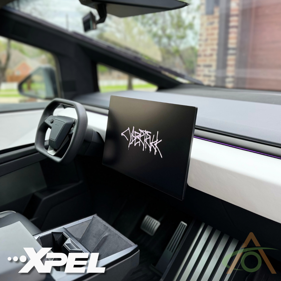 Real shot of the satin/matte PPF Screen Guard for the Tesla Cybertruck