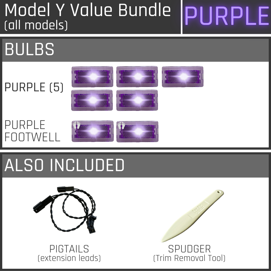 UltraBright LED Light Set for Model Y (Purple)