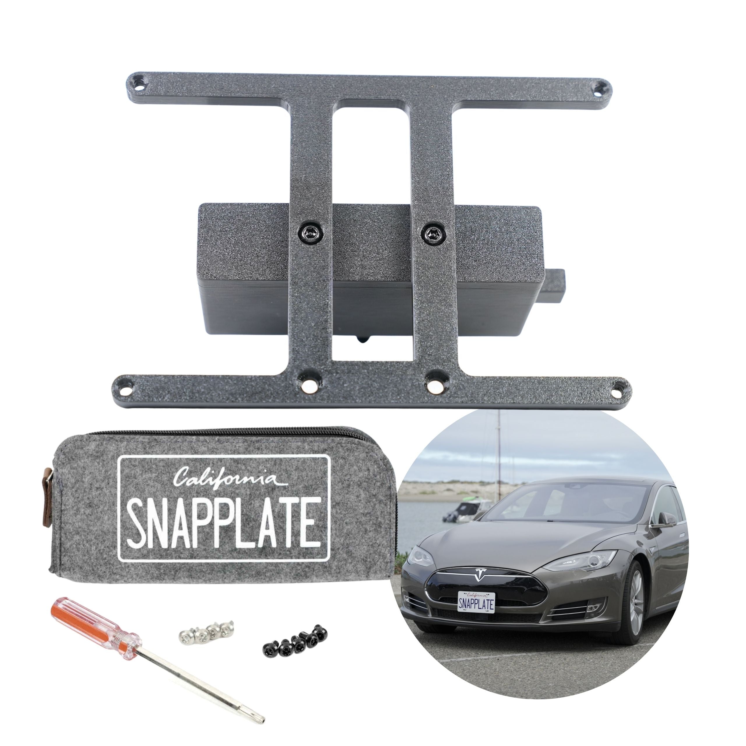 SnapPlate Front License Plate Holder for Tesla Model S