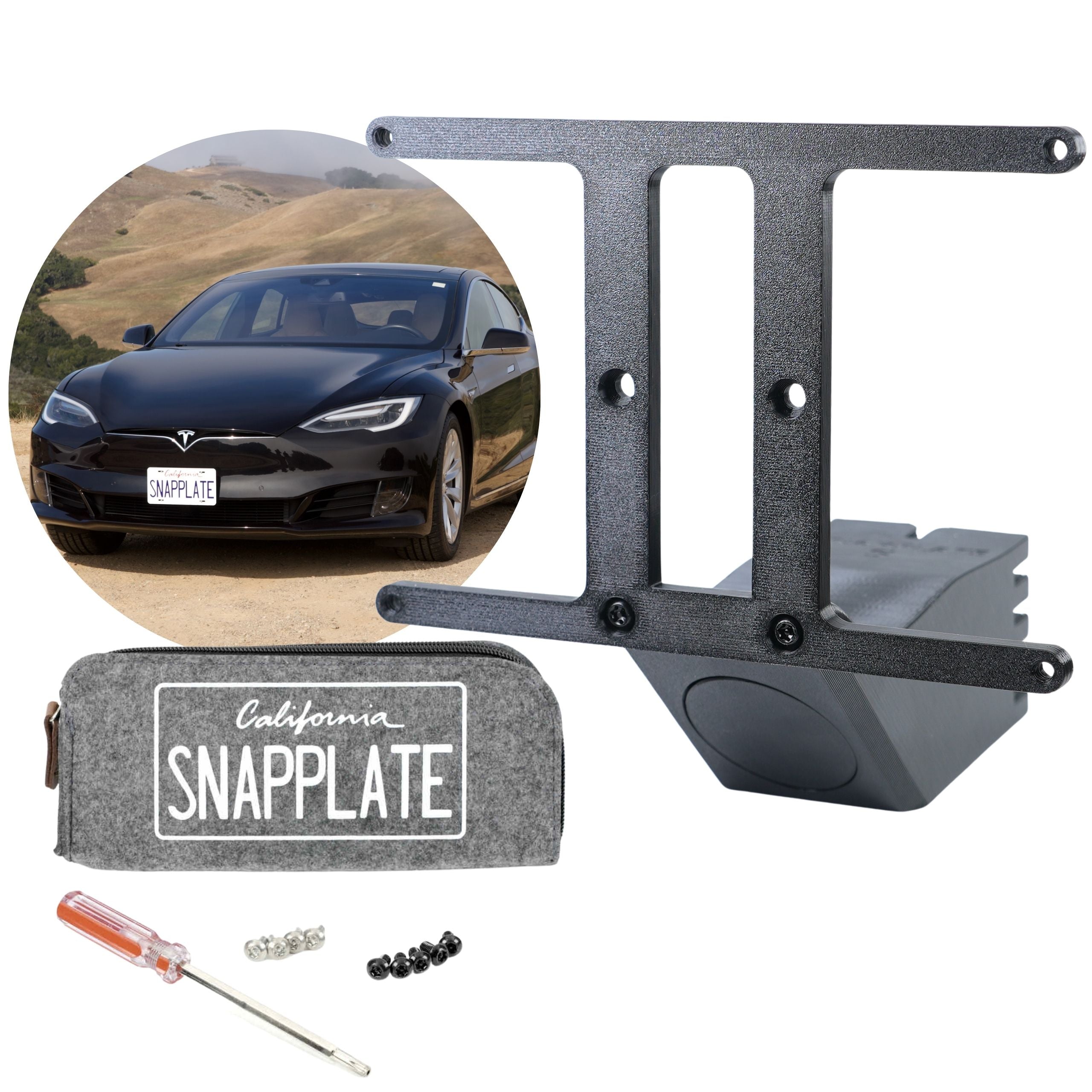 SnapPlate Front License Plate Holder for Tesla Model S