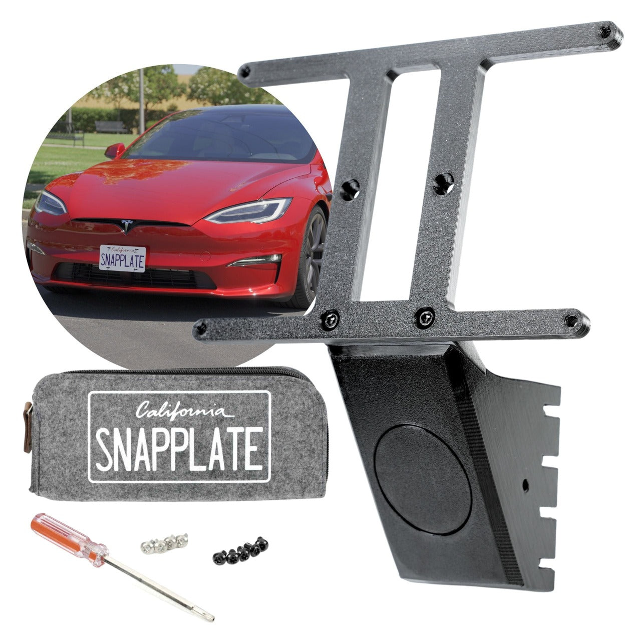 SnapPlate Front License Plate Holder for Tesla Model S