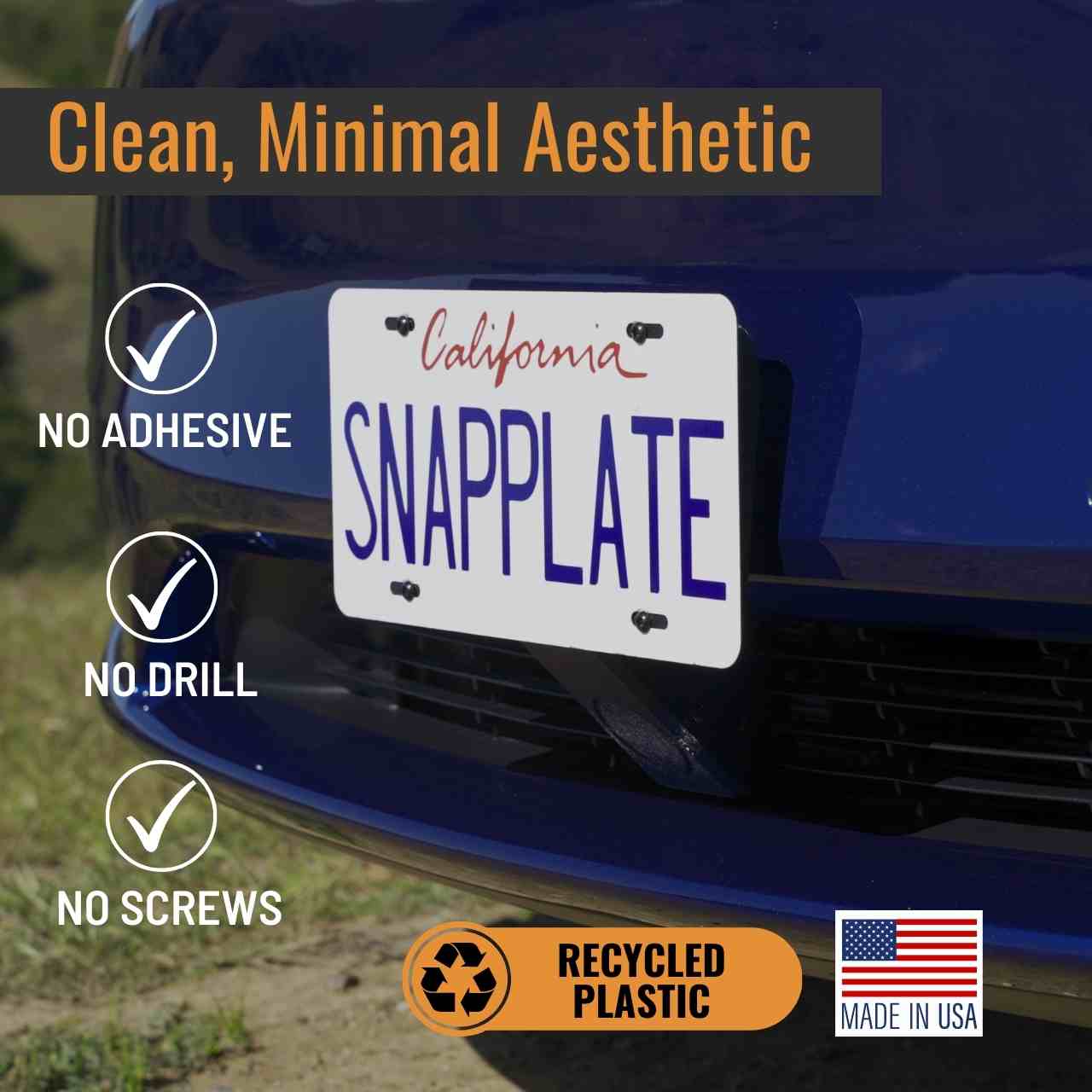 SnapPlate Front License Plate Holder for Tesla Model Y