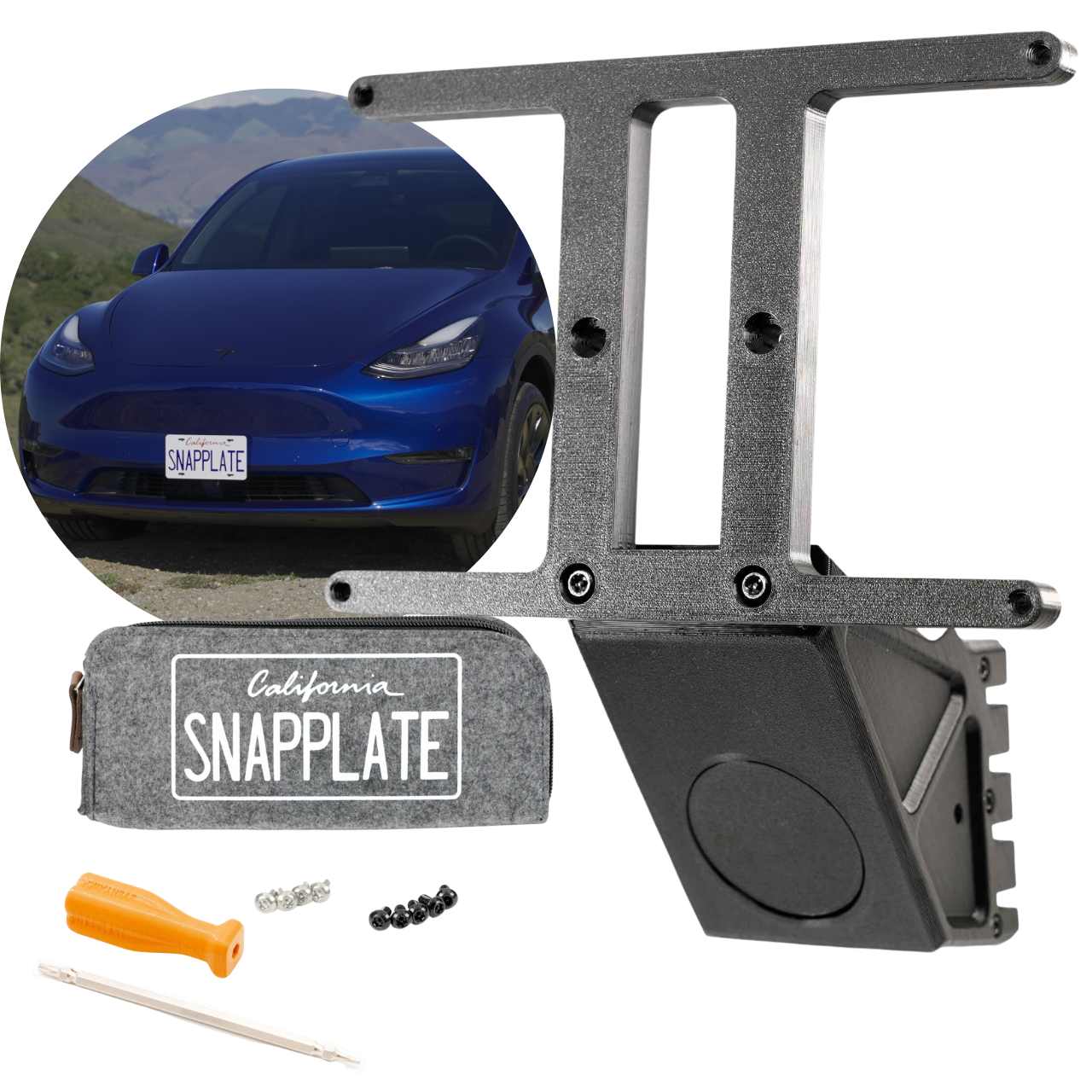 SnapPlate Front License Plate Holder for Tesla Model Y