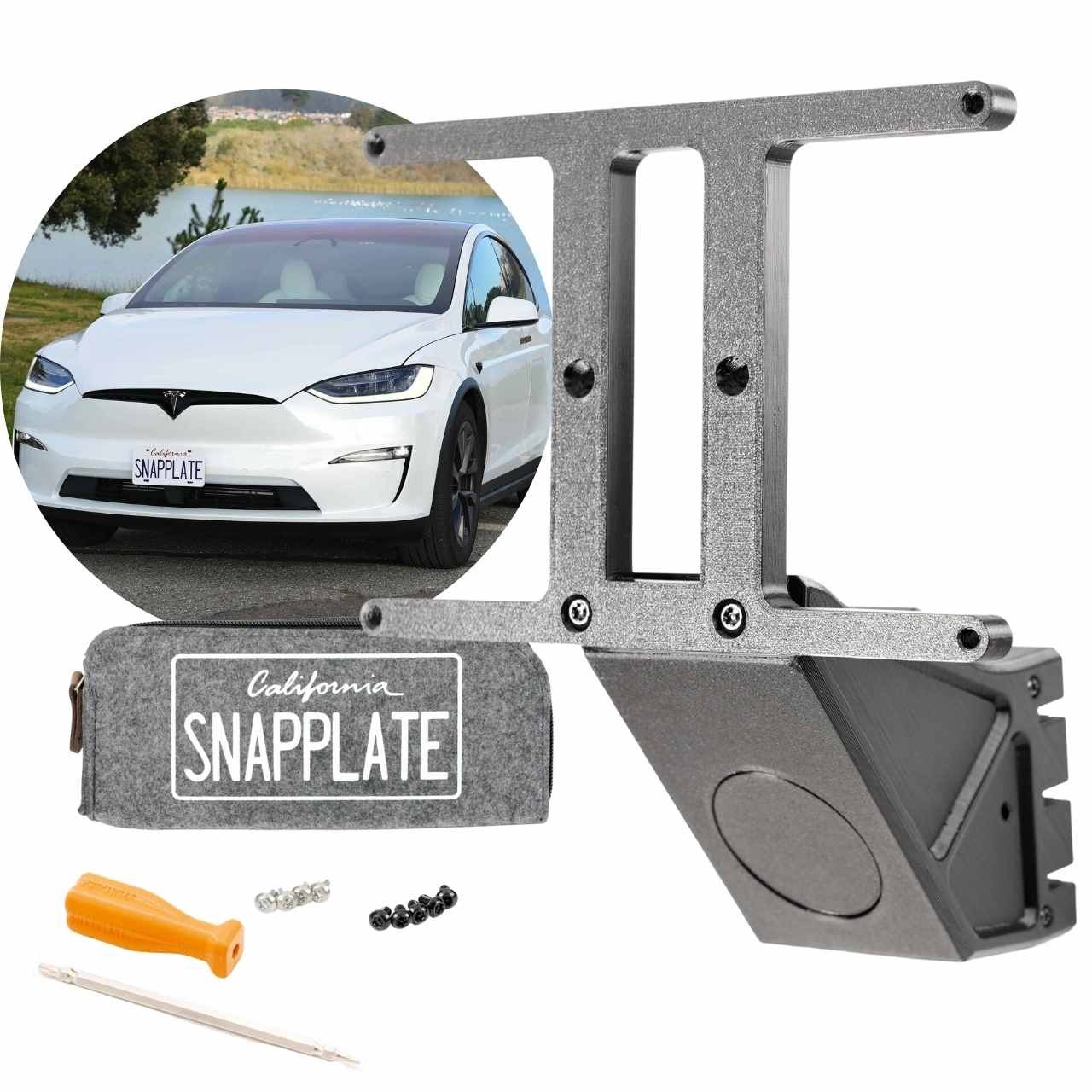 SnapPlate Front License Plate Holder for Tesla Model X