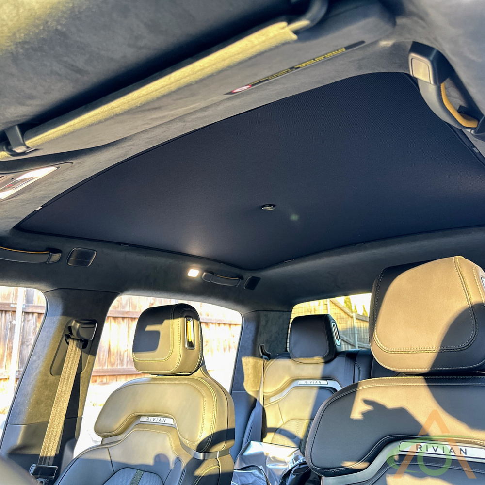 Foldable Glass Roof Sunshade For Rivian R1S (2022–2024) – Front & Rear Heat Reflective Cover