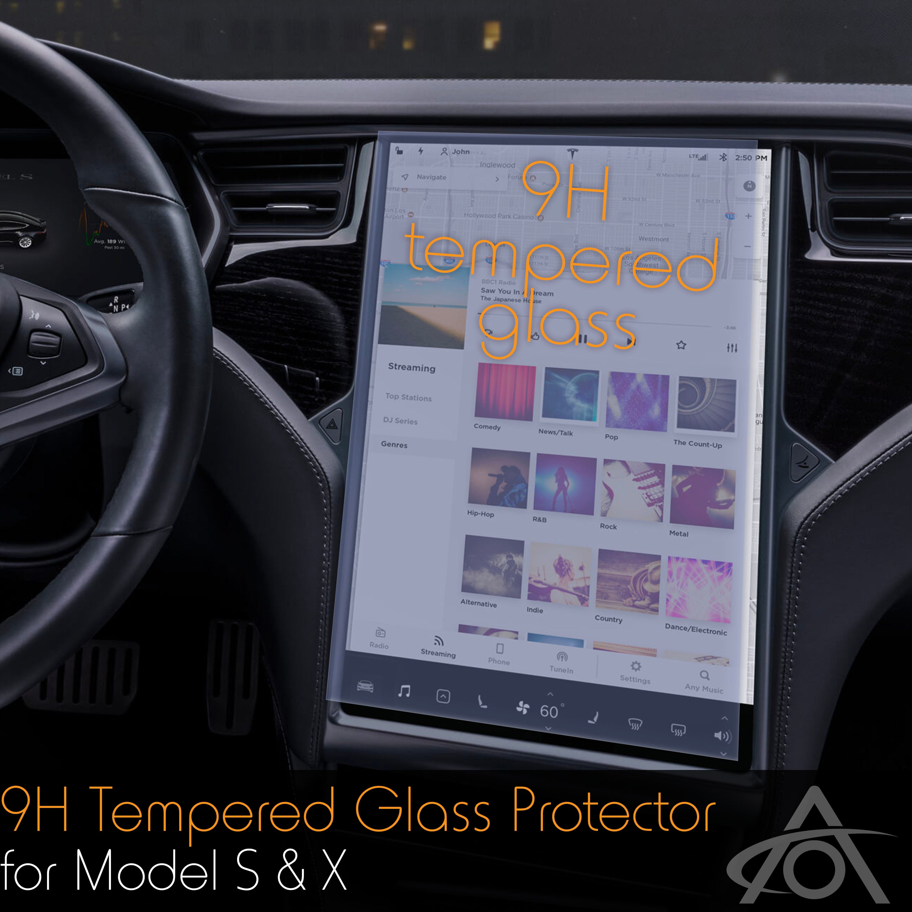 Tempered Glass (9H) Screen Protector for the Tesla Model S & X (pre-refresh)