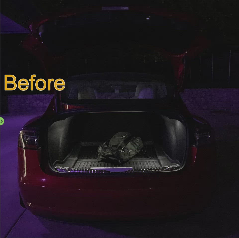 Before and after with the Tesla Model 3 Lightbar