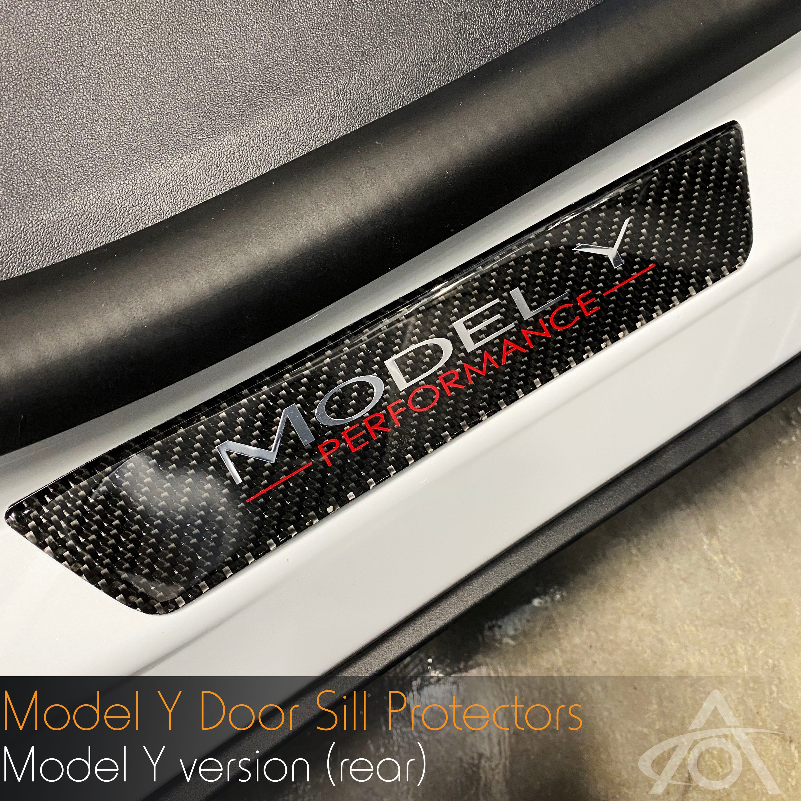 Model Y Carbon Fiber Door Sill Covers - Rear Performance