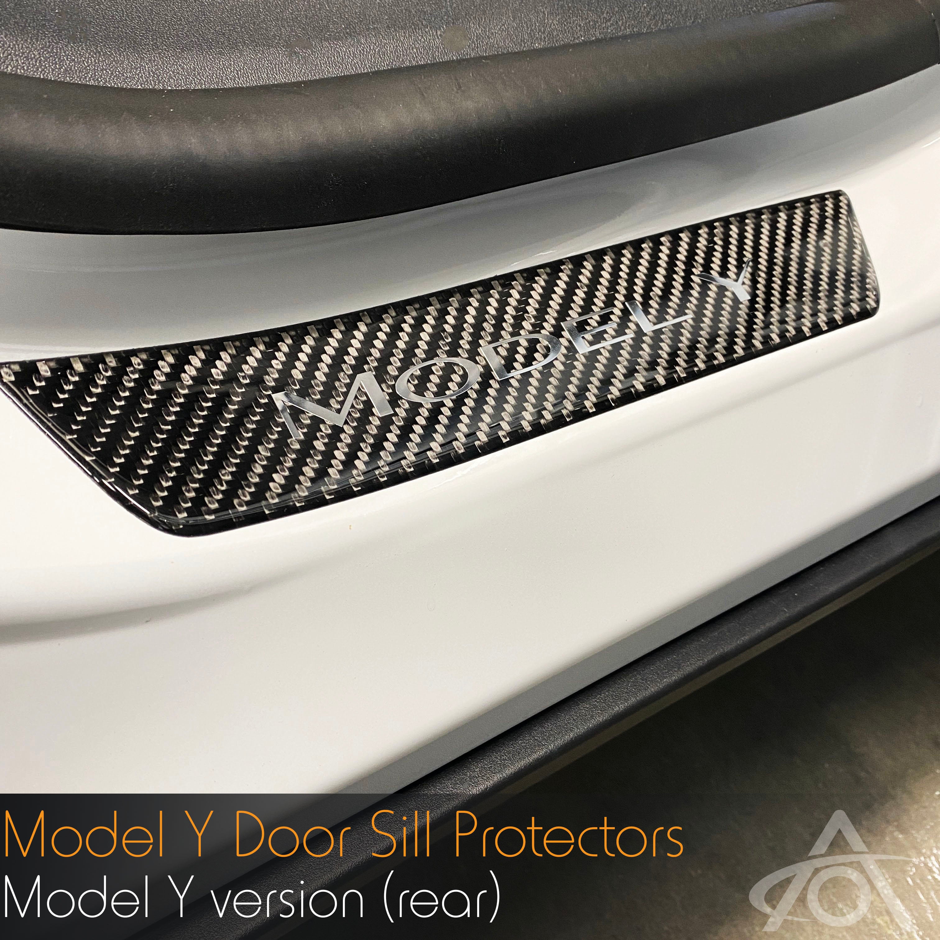 Model Y Carbon Fiber Door Sill Covers - Rear